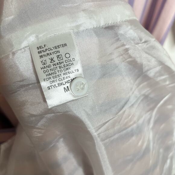 Love + Harmony Women's Midi Dress Size Medium Pink Purple Striped Deep V Neck - Picture 11 of 11